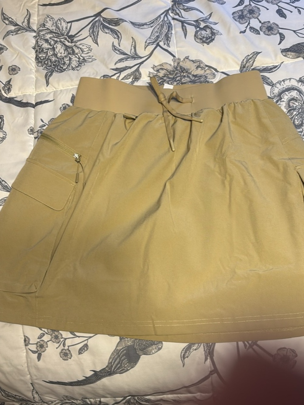 Women’s Casual Drawstring Skirt Dress in Tan